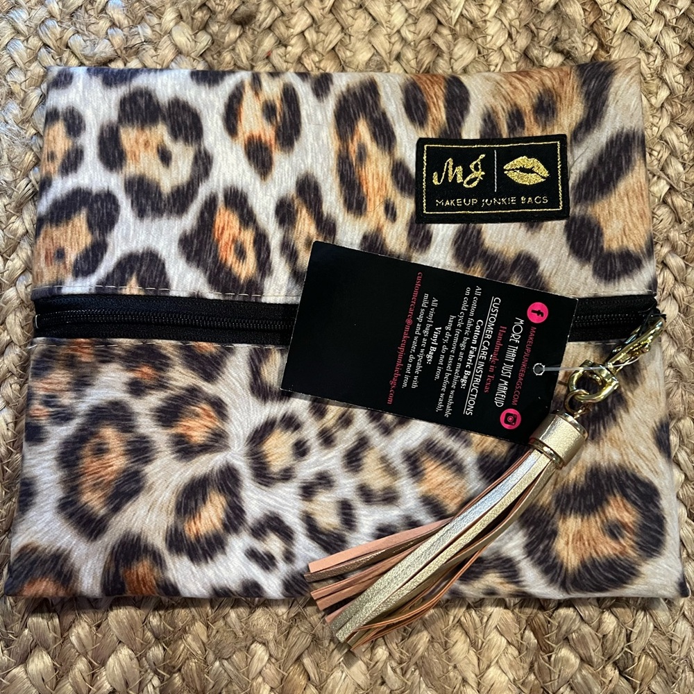 Makeup Junkie Bags "UNICORN" Leopard GOLD LABEL Print Pouch